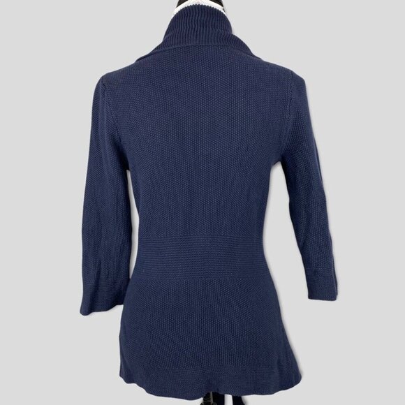 Adrienne Vittadini Women's Navy Blue Knit Mid-Length Cardigan Sweater‎ Med/C37 - Picture 5 of 8